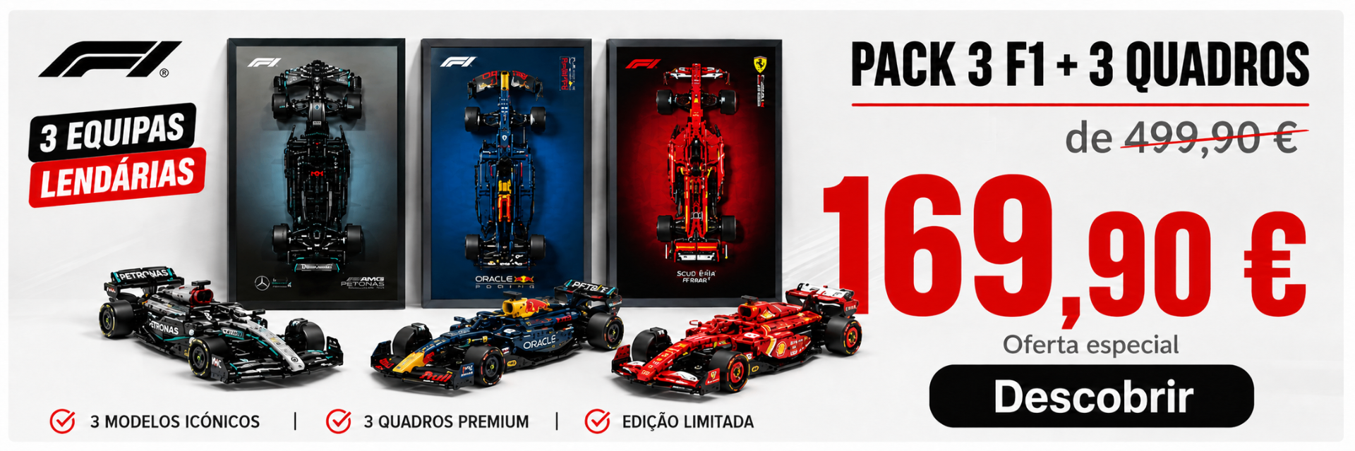 Pack 3 F1 + 3 Quadros por 99,90 €